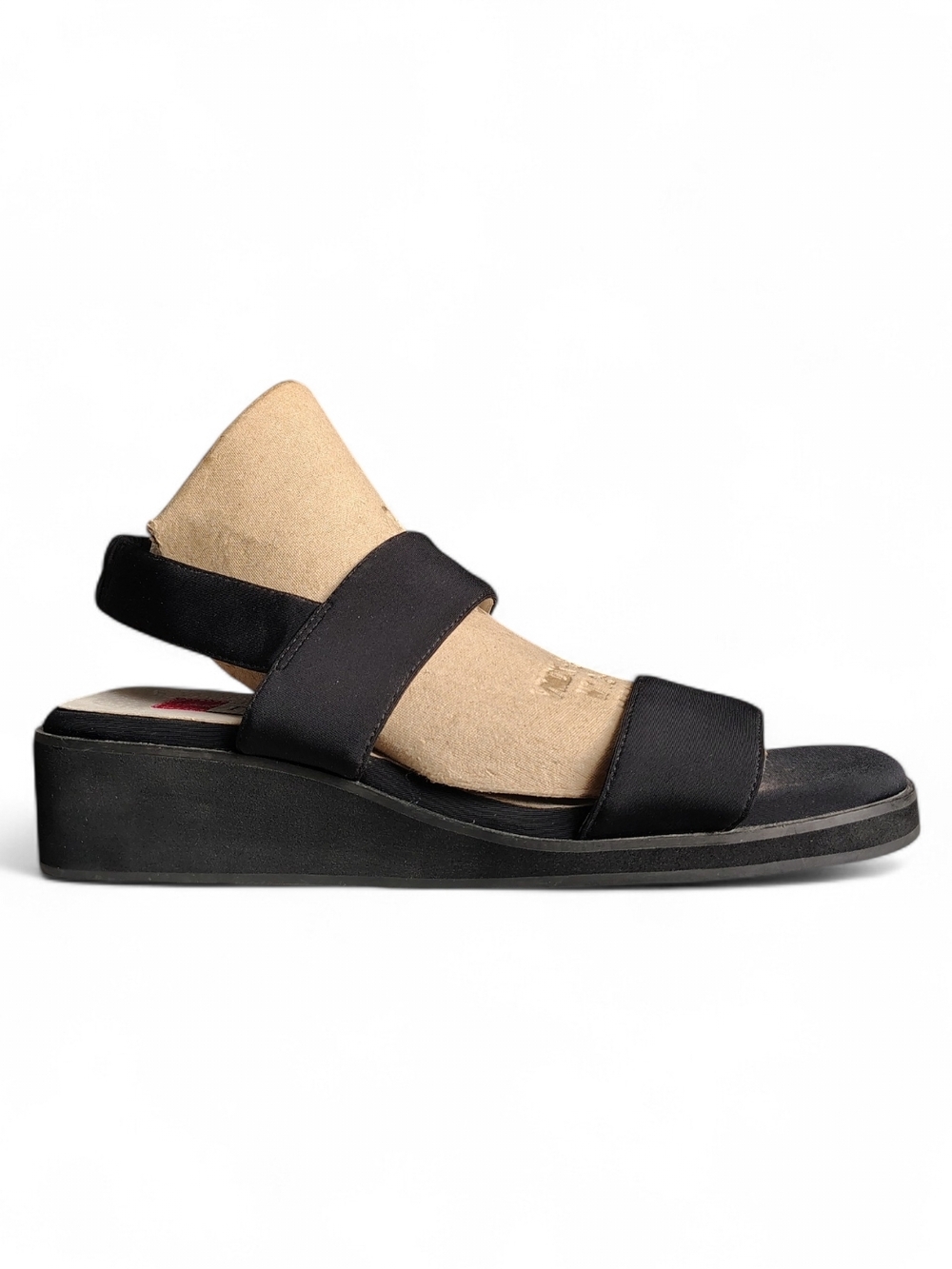 L.L. Bean Traveler Black Wedge Slingback Sandals Women's Size 9 Medium